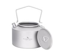 Boundless Voyage Titanium Kettle Outdoor Camping Ultralight Big Capacity Teapot with Folding Handle 1L Gray