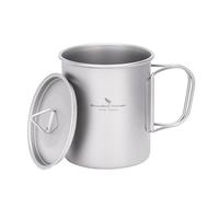 Boundless Voyage Titanium Mug with Lid Outdoor Titanium Lightweight Coffee Cup for Hiking Backpacking Camping (Ti3248D-450ML)