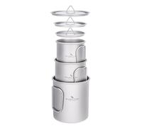 Boundless Voyage Titanium Mug with Lid Outdoor Titanium Lightweight Coffee Cup for Hiking Backpacking Camping (Ti3250D-300ML+450ML+750ML)