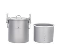 Boundless Voyage Titanium Rice Cooker Camping Cooking Pot Ultralight Camping Cookware Set for Kitchen, Hiking, Picnic, Travel Ti-2093