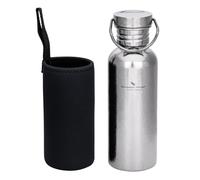 Boundless Voyage Titanium Water Bottle with Hanging Ring, Outdoor Camping Sports Hydration Container with Cup Sleeve, Can Be Heated Over An Open Flame (M-600ml-silver)