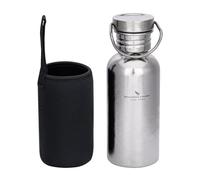 Boundless Voyage Titanium Water Bottle with Hanging Ring, Outdoor Camping Sports Hydration Container with Cup Sleeve, Can Be Heated Over An Open Flame (S-420ml-silver)