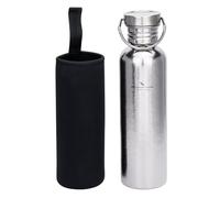 Boundless Voyage Titanium Water Bottle with Hanging Ring, Outdoor Camping Sports Hydration Container with Cup Sleeve, Can Be Heated Over An Open Flame (L-750ml-silver)