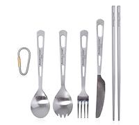 Boundless Voyage Ultra Light Titanium Camping Cutlery Set 5 Pcs