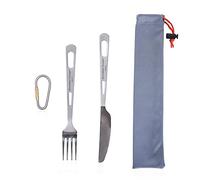 Boundless Voyage Ultra Light Titanium Knife and Fork Camping Outdoor Tableware Cutlery Set 2 Pcs