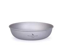 Boundless Voyage Ultralight Titanium Pan Dish Plate with Carry Mesh Bag Outdoor Titanium Dishware and Utensils Mess Kit for Camping Backpack Ti15136B