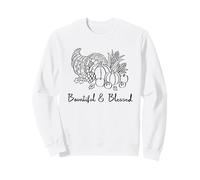 Bountiful & Blessed Thanksgiving Cornucopia Harvest Graphic Sweatshirt