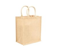 Bountiful Harvest 6 Bottle Jute Carrier - Eco-Friendly, Versatile, and Stylish (1, Plain Wine Carrier)