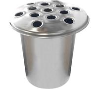 Bountiful Harvest Memorial 12cm tall 5inch wide Aluminium Grave Inserts for Headstones and Grave Vases - Perfect for Funeral Flowers, Grave Ornaments. (Silver Top, 2 Pack)