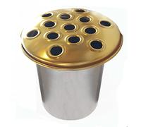 Bountiful Harvest Memorial 12cm tall 5inch wide Aluminium Grave Inserts for Headstones and Grave Vases - Perfect for Funeral Flowers, Grave Ornaments. (Gold Top, 1 Pack)