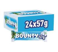 Bounty Coconut & Milk Chocolate Bars Box, Bulk, Duo, 24 x 57g (4 Boxes (96 Bars x 57g), Milk Chocolate)