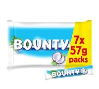 Bounty Coconut Milk Chocolate Bars Multipack, 7 x 57g, Tropical Chocolate Snack, Ideal for Sharing, Lunchbox Treats, Office Snacks, and Chocolate Gift Box or Hampers