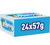 Bounty Coconut & Milk Chocolate Box, Bulk Chocolate Bars, Duo, 24 x 57g | Bounty Lovers with Desiccated Coconut | Chirstmas Pack | Ideal for Office and Gifts | Sold by Essential Products