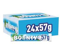 Bounty Coconut & Milk Chocolate Box Bulk Chocolate Bars, Duo, 24 x 57g, Perfect Snack for Coconut Lovers (Pack of 24 x 57g, Bounty Bars)