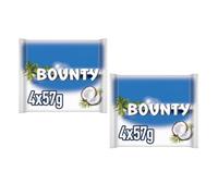 Bounty Coconut & Milk Chocolate Snack Multipack 8 Bars (2 Packs of 4x57g)