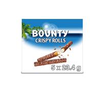 Bounty Crispy Rolls Milk Chocolate Coconut Biscuit Snack Bar Multipack 5 x