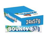 Bounty Milk Chocolate Coconut Bars 24 x 57g Case Box | Individually Wrapped Classic Indulgent Treats | Perfect for Sharing, Vending, Gifting & Catering