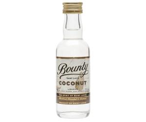Bounty Rum Coconut: Rum Liqueur Miniature/Coconut Flavour/Distilled, blended and bottled in Saint-Lucia / 25% alcohol, 5cl / Perfect Base for Long Drink