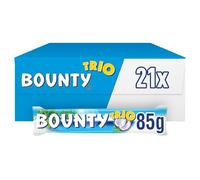 Bounty Trio Coconut & Milk Chocolate Bars Bulk Box, 21 x 85g, Coconut Filling, Bulk Chocolate for Sharing, Ideal for Office Treats & Snacks, Gift Hampers & Movie Nights
