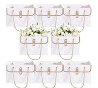 Bouquet Bags - 5 Inch Paper Metal | Gift Packaging Bags - Waterproof, Sturdy, , DIY Flower Arrangement Storage, 8 Pieces, Rectangular, Trapezoidal, Creative Flower Packaging