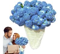 Bouquet Blanket - Crochet Carnation Flower Bouquet Blanket, Charming Bohemian Romantic Soft Decoration for Comfortable Relaxing Moments