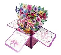 Bouquet Card - Three Dimensional Flower Greeting Note, Handmade Floral Bouquet Card,Intricate Cut Flower Display, Foldable Event Souvenir | Greeting from e