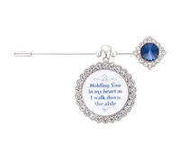 Bouquet Charms for Wedding Memory, Something Blue Gift for Bride, Bridal Shower gifts, Wedding Gifts, Mother of The Bride Gifts Rhinestones Sapphire Memorial Bouquet Charm, M, Zinc, no gemstone