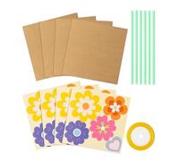 Bouquet Craft Set for Mother's Day Crafts for Craft Your Own Teacher Recognition Week DIY Gift School Card Set (Khaki One Size)
