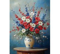 Bouquet Diamond Art, 5D Diamond Painting Vase, DIY Full Drill Gem Art Kits Adults Beginner Mosaic Making Kits, Cross Stitch Crystal Paintings Craft for Room Decor, Gifts for Women 50x70cm - 1F81S