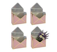 Bouquet Envelope Box - 4 Pack Large Capacity | Empty Paper Box For Bouquet | Gold Foil Stamping, Folding Gift Basket, For Valentine's Day, Mother's Day, Wedding, Birthday Party Favours