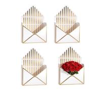 Bouquet Envelope Box - 4 Pack Large Capacity | Empty Paper Box For Bouquet | Gold Foil Stamping, Folding Gift Basket, For Valentine's Day, Mother's Day, Wedding, Birthday Party Favours