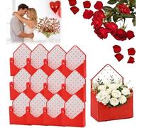 Bouquet Envelope Box, Envelope Gift Box, Valentines Envelope Boxes Valentines Day Flower Bouquet Package Gift Folding Paper Boxes, Waterproof Envelop Paper Boxes, For Wedding, Valentine (Red-12pcs)