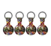 Bouquet Flower Fruits Cute Keychain Holder Case Soft GPS Tracker Cover Silicone Shell Protective Compatible for AirTag