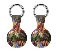 Bouquet Flower Fruits Cute Keychain Holder Case Soft GPS Tracker Cover Silicone Shell Protective Compatible for AirTag