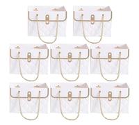 Bouquet Gift Bags - Empty Flower Box, 8Pcs Paper Carriers with Handles | Rectangular Trapezoidal Floral Arrangement Holder for Wedding Party Celebration Professional Florist Supplies