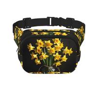 Bouquet of Daffodil print Fanny Pack Purse with Adjustable Strap Square Double Layer Waist Bag Belt Unisex Everywhere