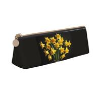 Bouquet of Daffodil Print Triangular Pencil Case Large-Capacity Stationery Organizer Commute Supplies Pouch