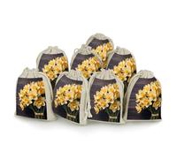 Bouquet of Daffodils 8 PCS Muslin Bags with Drawstring Sachet Bags Empty Small Cotton Drawstring Bag Muslin Reusable & Washable Cotton Bag for Herb Spice Candy Soap Jewelry Wedding Gift Pouches