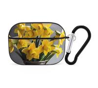 Bouquet of Daffodils AirPod Pro Case, Anti Scratch Hard PC Cover with Keychain, AirPod Pro 2nd/1st Case Accessories for Women Men, Black-Style