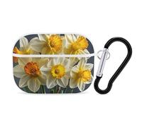 Bouquet of Daffodils AirPod Pro Case, Anti Scratch Hard PC Cover with Keychain, AirPod Pro 2nd/1st Case Accessories for Women Men, White-Style
