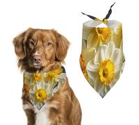 Bouquet of Daffodils Dog Bandanas for Feeding Grooming, Triangle Pet Bibs Washable Pets Scarf for Cats & Dogs