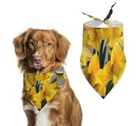 Bouquet of Daffodils Dog Bandanas for Feeding Grooming, Triangle Pet Bibs Washable Pets Scarf for Cats & Dogs
