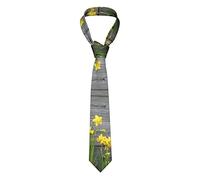 Bouquet Of Daffodils Necktie For Men, 3.15 Inches Wide Fashion Suit Ties For Business Birthday Wedding Banquet Party