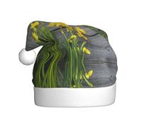 Bouquet Of Daffodils Print Christmas Hat, Santa Hat Holiday For Adults Unisex, Xmas Hat For New Year Festive Party Christmas Supplies