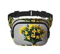 Bouquet of Daffodils print Fashion Waist Packs Crossbody Belt Bag Fanny Pack for Women Crossbody for Traveling Running, Black, One Size
