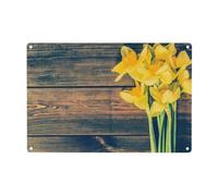 Bouquet Of Daffodils Print Metal Tin Sign Personalized Garden Tin Signs Art Plaque Poster Wall Decor For Home Bedroom Living Room Club Coffee Shop Decoration