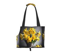 Bouquet Of Daffodils Print Pet Tote Bag, Foldable Single Shoulder Pet Carrier For Small Pets Dogs Cats