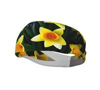 Bouquet of Daffodils Print Sweatbands Sports Headband for Men Women,Athletic Sweatband for Tennis,Basketball,Running,Gym