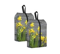 Bouquet of Daffodils Print Trainer Bag Portable Boot Bag with Zipper Closure Storage Pouch for Travel Home-2pcs