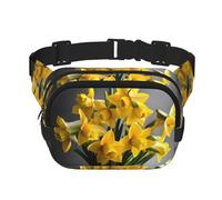 Bouquet of Daffodils Print Waist Pack Square Waist Bag Workout Hiking Running Travel Gym Pretty Zipper Fashion